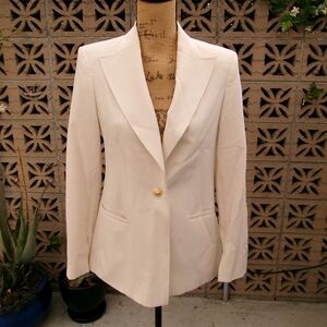 DKNY Cream Women's Blazer with Gold Button